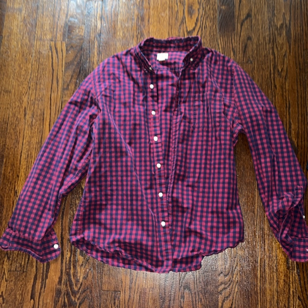 Jcrew Men’s XL EUC Red/Navy Buffalo Check Button Down. Pristine!
